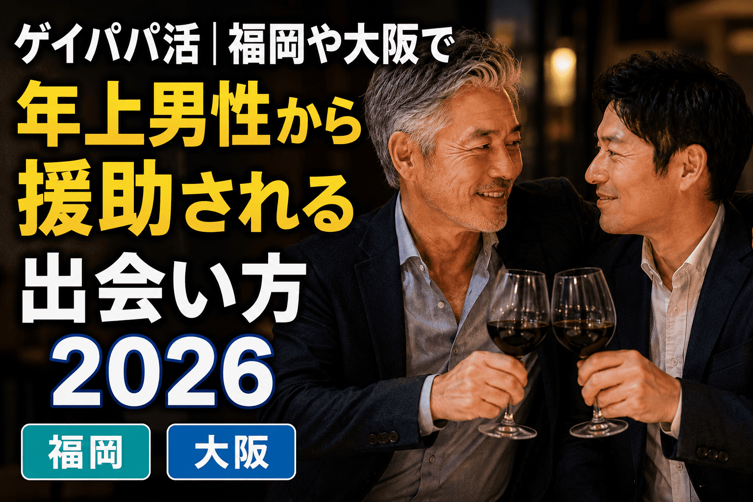 ゲイパパ活|福岡や大阪で年上男性から援助される出会い方2026